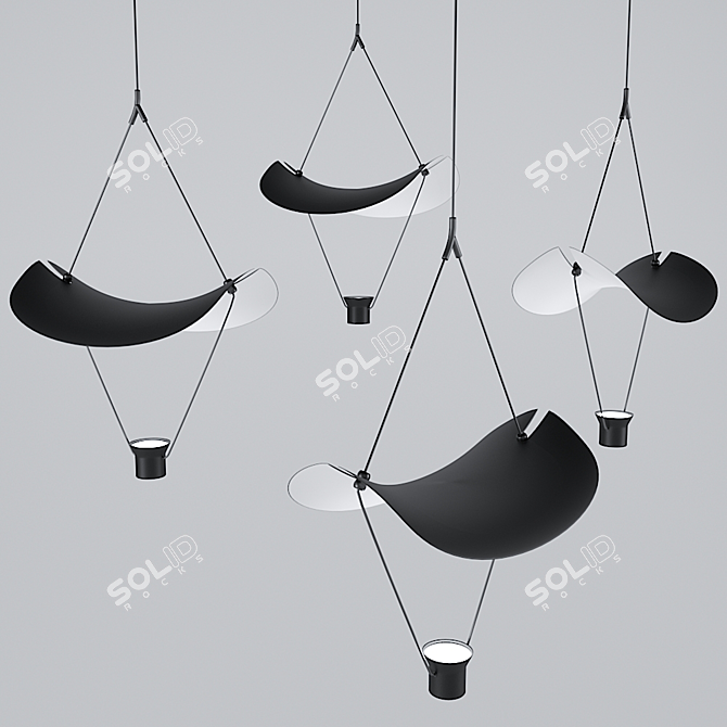 Elegant VOLLEE Chandelier 3D model image 1