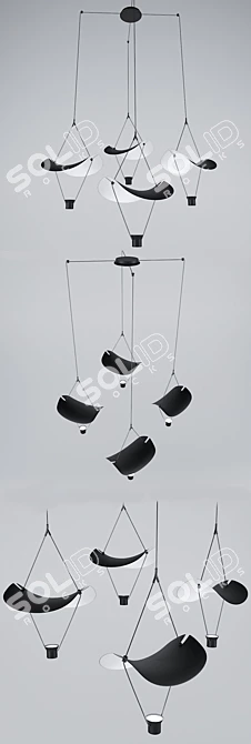 Elegant VOLLEE Chandelier 3D model image 2