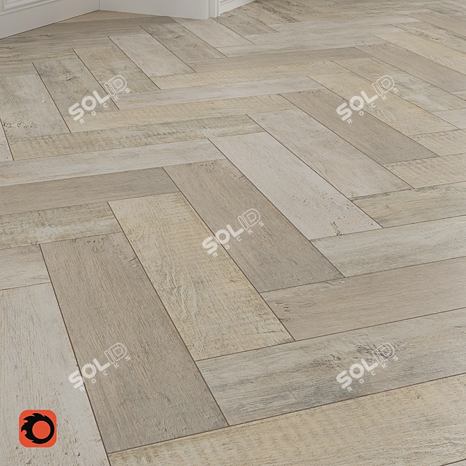 Rona Light Beige Wood Floor Tile 3D model image 2