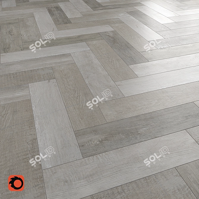 Rona Grey Wood Floor Tile: Elegant & Durable 3D model image 1