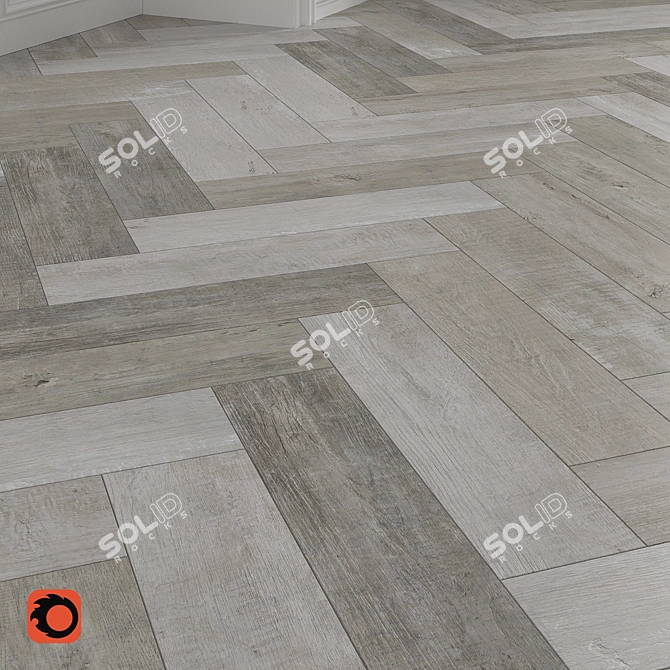 Rona Grey Wood Floor Tile: Elegant & Durable 3D model image 2