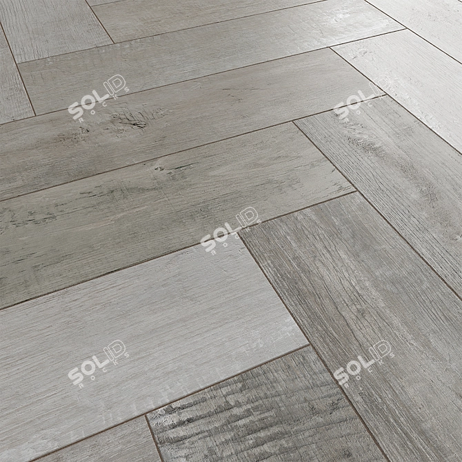 Rona Grey Wood Floor Tile: Elegant & Durable 3D model image 3