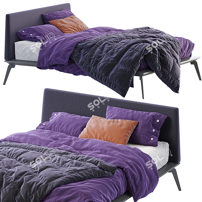 Elegant Xilo Bed by Alf Dafre 3D model image 1