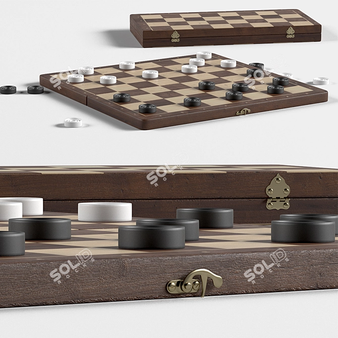 Classic Checkers: On-The-Go Fun 3D model image 1