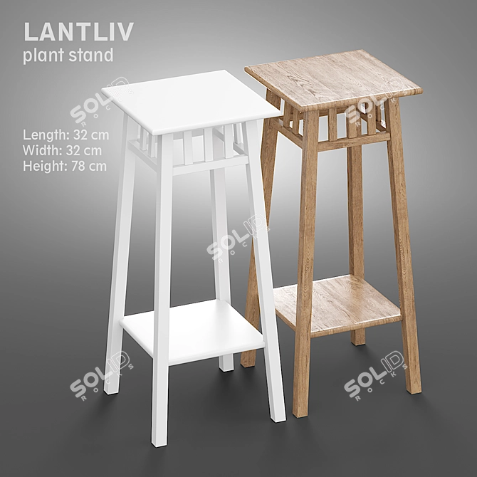 Stylish IKEA LANTLIV Plant Stand 3D model image 1