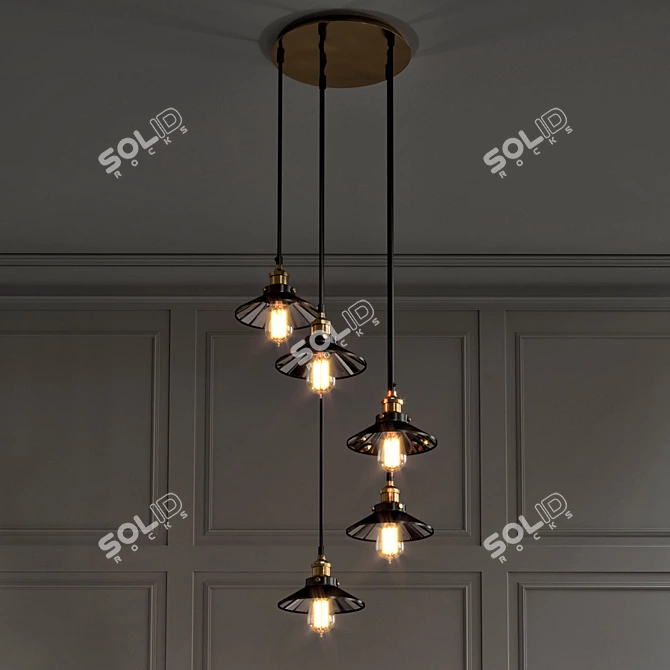 Sleek Loft Cone Pendant Light 3D model image 1