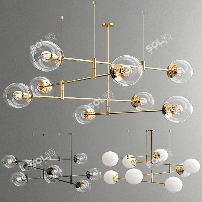 Glamour Gap Chandelier 3D model image 1