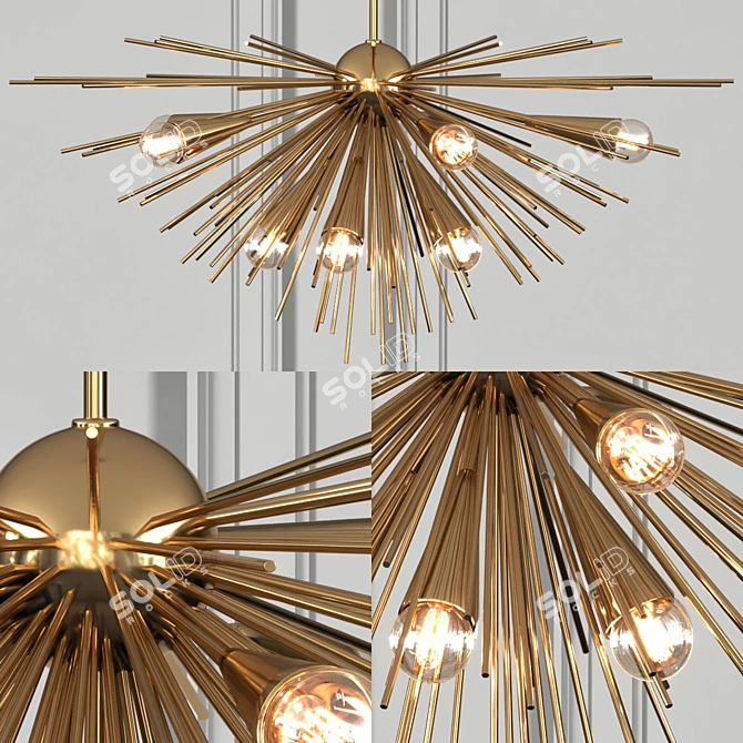 Copper Thorn Pendant Lights: Luxury Elegance 3D model image 1