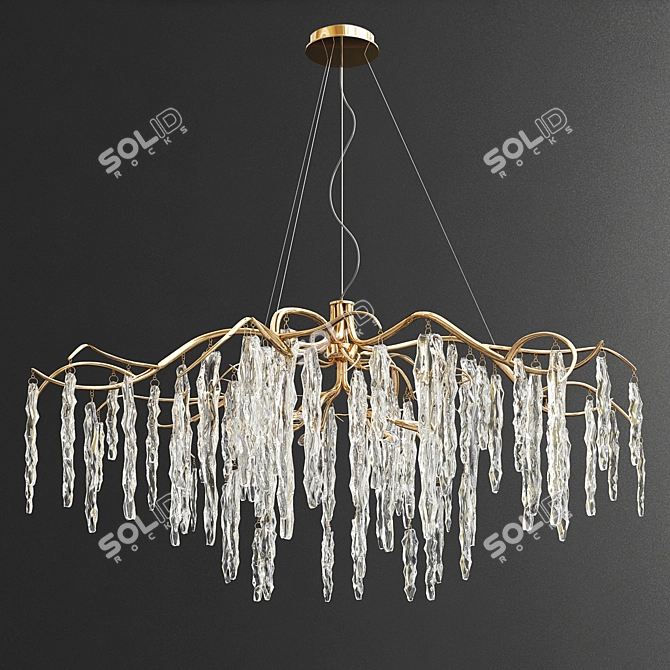 Elegant Willow Chandelier: Exquisite Lighting 3D model image 1