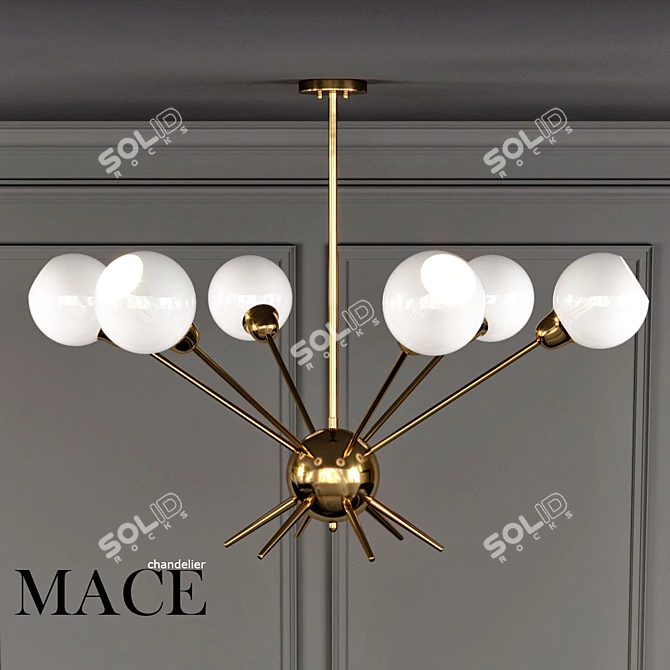 Modern Industrial Mace Chandelier 3D model image 1