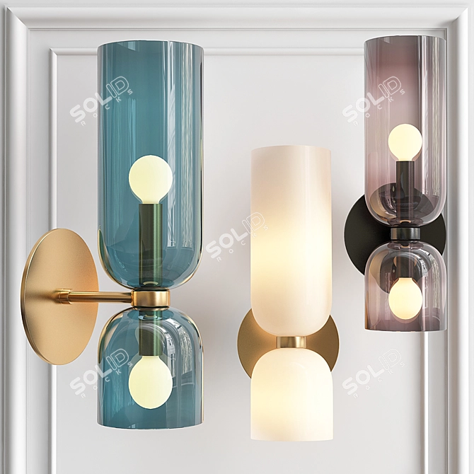 Loft-Concept Edie Sconce: Elegant Blue Lighting 3D model image 3