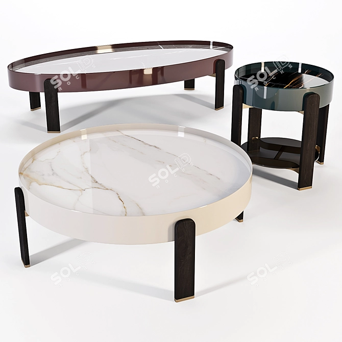 FormItalia Kean: Elegant Marble Coffee Tables 3D model image 1