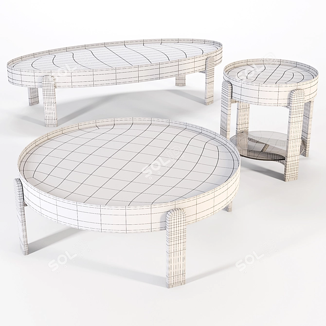 FormItalia Kean: Elegant Marble Coffee Tables 3D model image 3