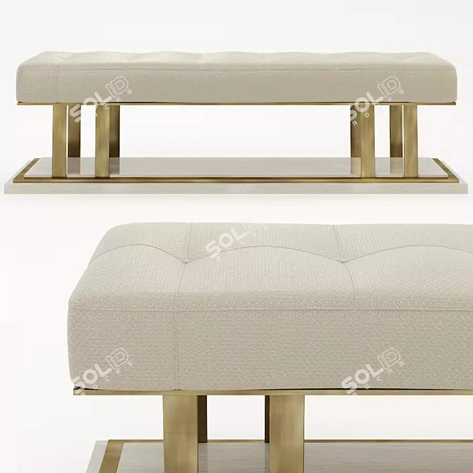 Elegant Alexandra Sofa Bench 3D model image 1