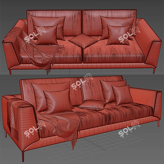 BoConcept Modern Sofa Set 3D model image 3