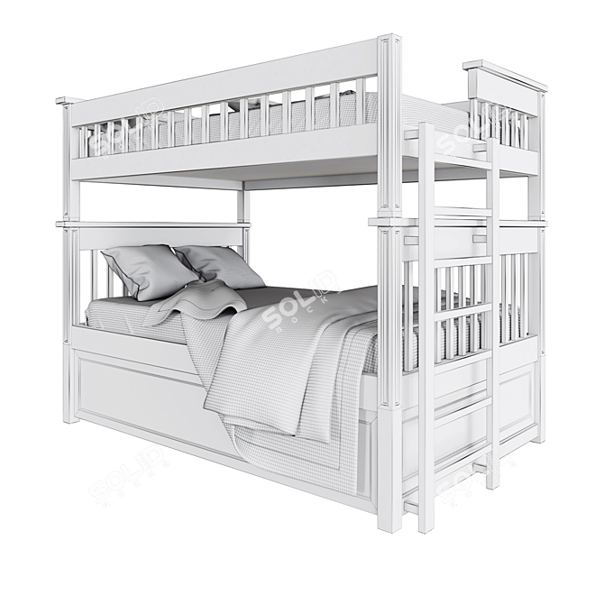 Custom Design Kids Bunk Bed 3D model image 3