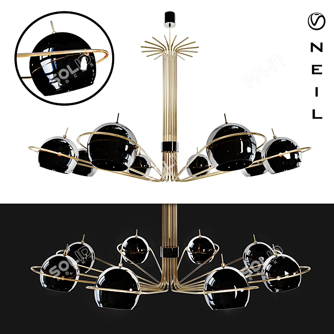 Elegant Neil Suspension Lamp 3D model image 1