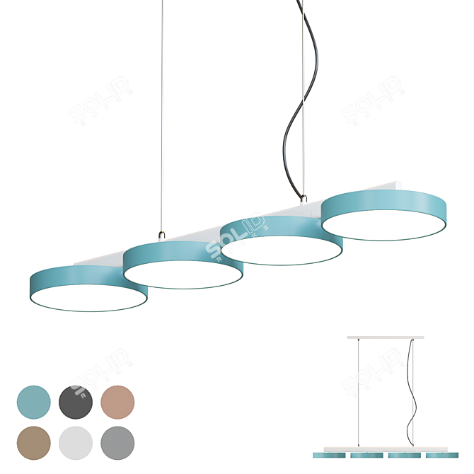 Adjustable Cross Pendant Lamp 3D model image 1