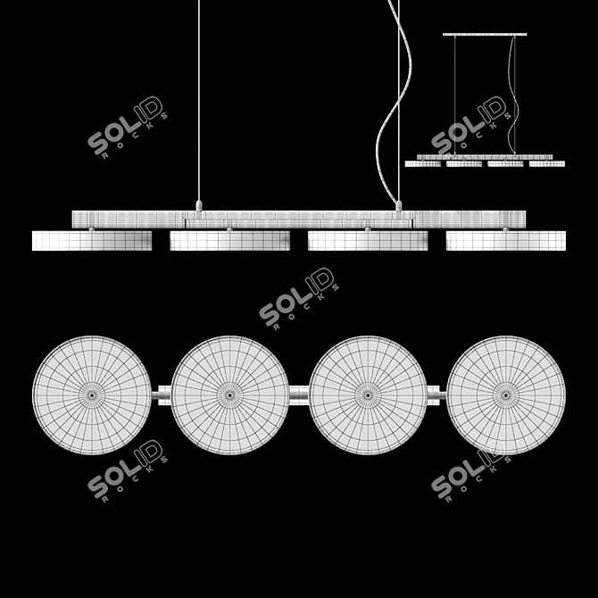 Adjustable Cross Pendant Lamp 3D model image 3