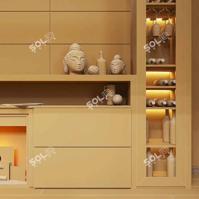 Fireplace with High-Quality Firewood 3D model image 3