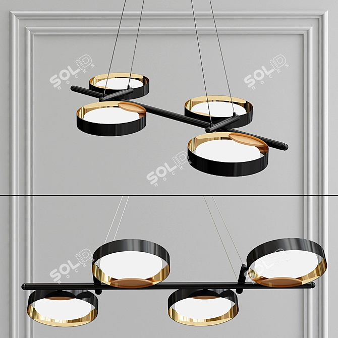 Elegant Brant 4 Pendant Light 3D model image 1