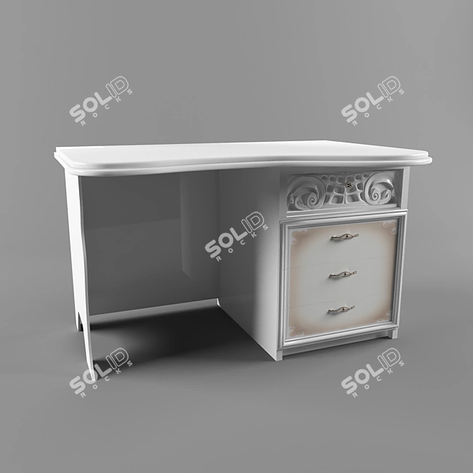 Elegant Rose Dressing Table 3D model image 2