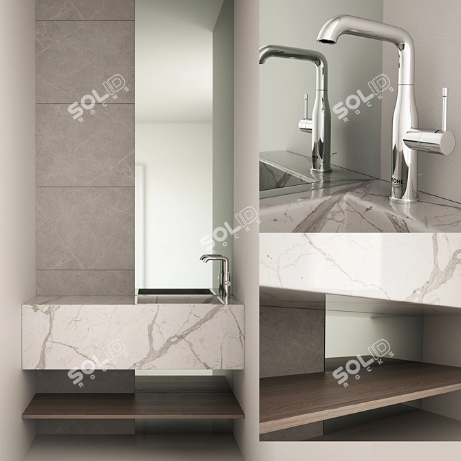 Sleek Bathroom Storage Solution 3D model image 1