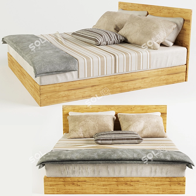 Max 2014 Archive - High-Quality, Turbosmoothed Bed 3D model image 1