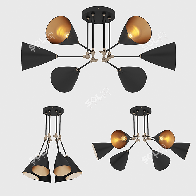 Elegant Eurosvet Nigella Chandelier 3D model image 1