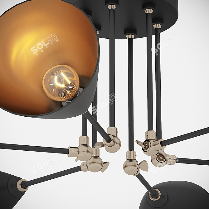 Elegant Eurosvet Nigella Chandelier 3D model image 2