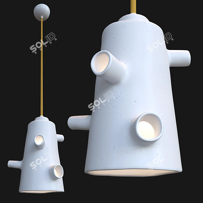 Ceramic Tube Pendant Lamp 3D model image 1