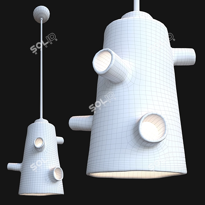 Ceramic Tube Pendant Lamp 3D model image 2