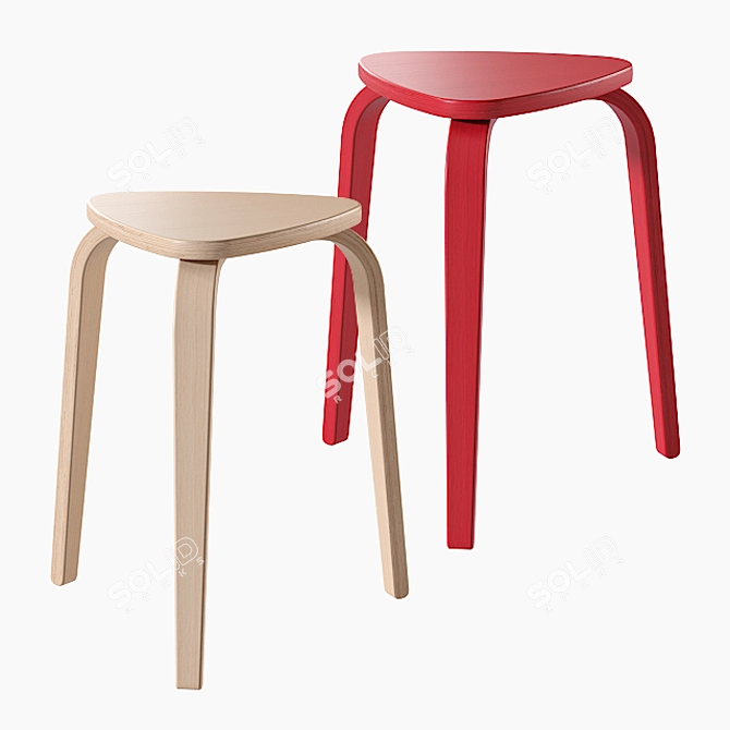 IKEA Curre Stool - Stylish and Compact! 3D model image 1