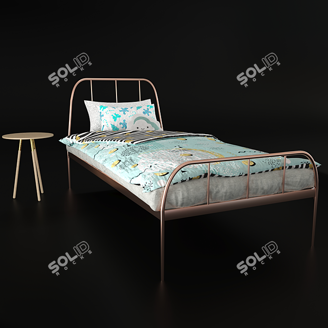 Elegant Alana Bed: Unwrapped Geometry 3D model image 2