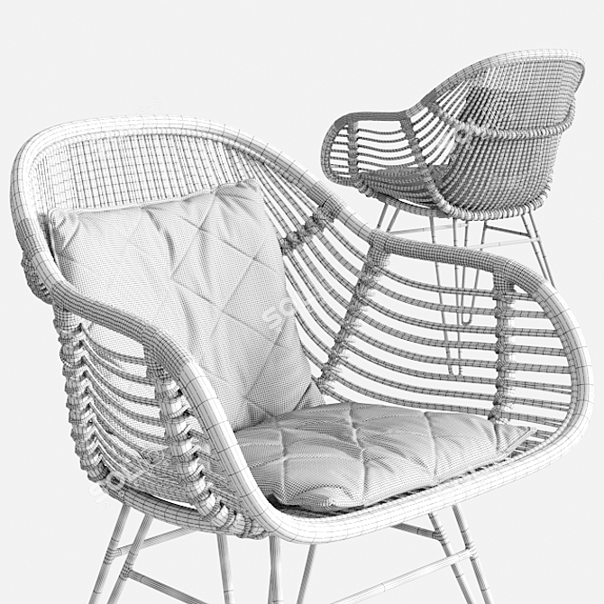 Sophia Arm Chair: Stylish & Durable 3D model image 3