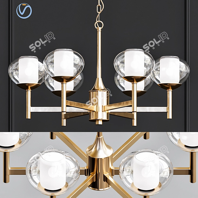 Gilded Modern Pentand Lamp 3D model image 1