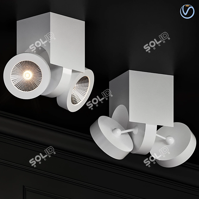 Double LED Spots 3D model image 1