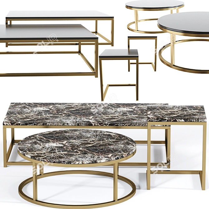 Elegant Marble Coffee Table: Smart Design 3D model image 1