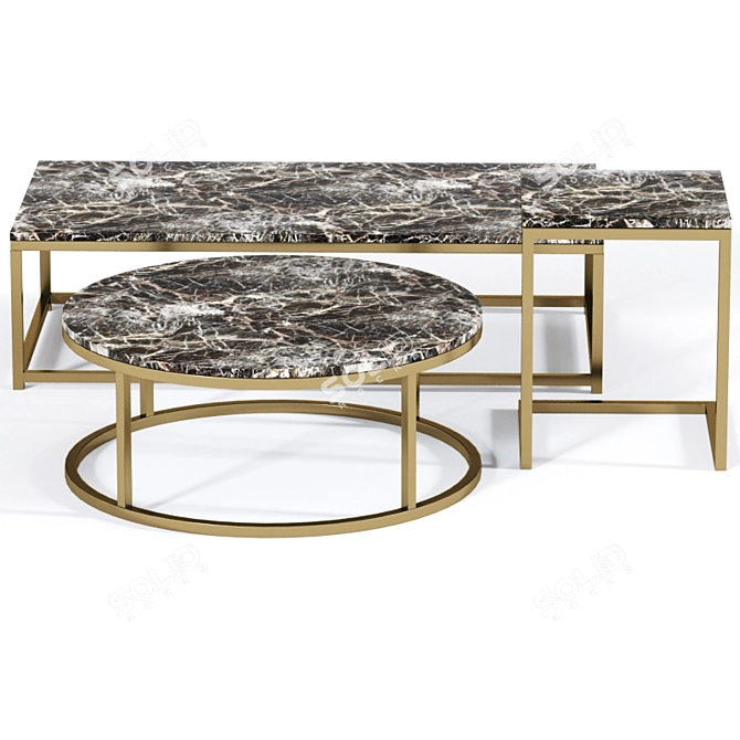 Elegant Marble Coffee Table: Smart Design 3D model image 2