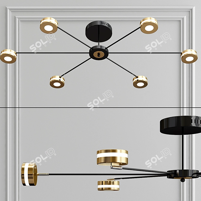 Luxury Galaxy LED Chandelier 3D model image 2