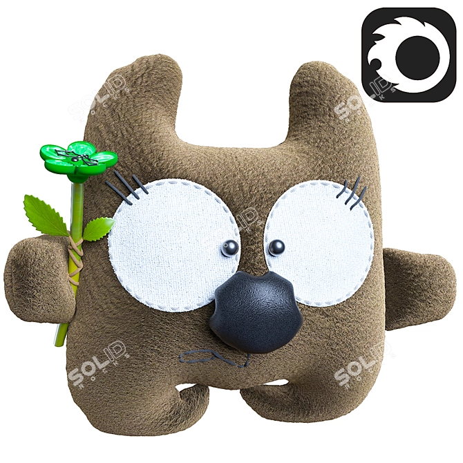 Handmade Bear Plush Toy - Perfect for Kids! 3D model image 1