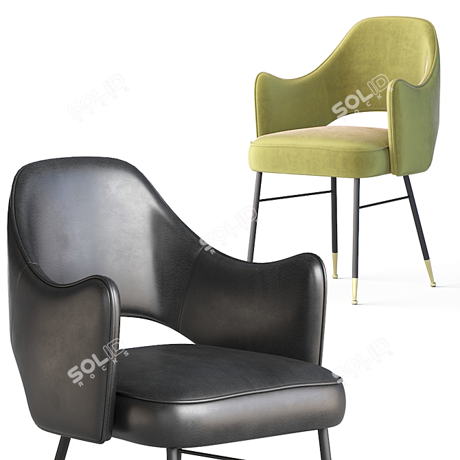 Contemporary Rigby Chair: Stylish, Versatile, and Comfortable 3D model image 2