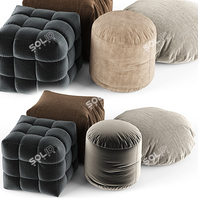 Personalized Ottoman Set 3D model image 1