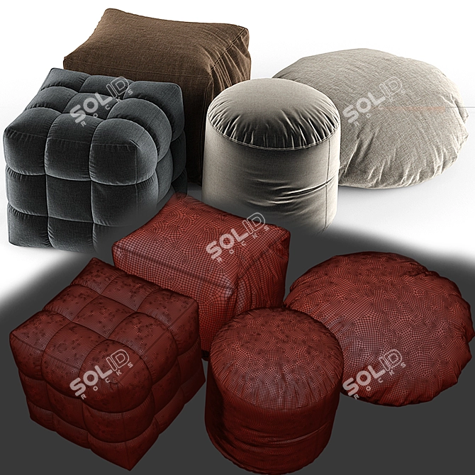 Personalized Ottoman Set 3D model image 3