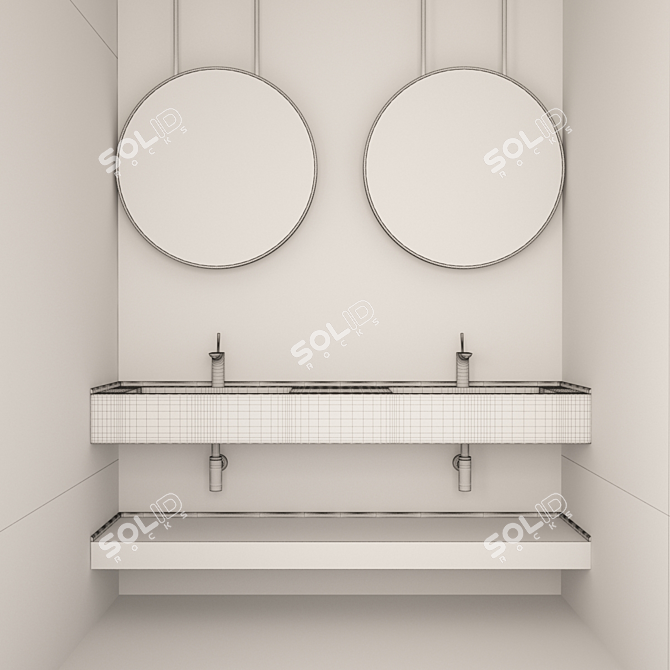 Modern Bathroom Vanity Set 3D model image 3