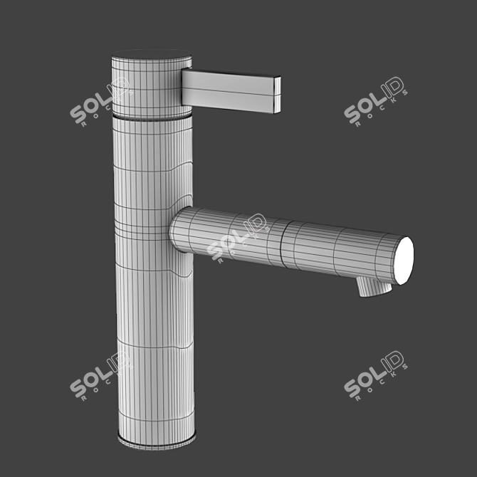 Elegant Washbasin Faucet 195mm 3D model image 2