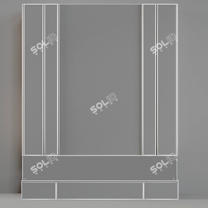 Modern Fireplace with Fabric Panels 3D model image 3