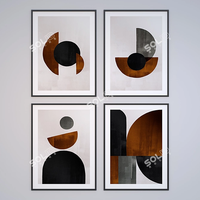 Scandi Chic Bundle: Set of 4 Scandinavian Style Posters & 3D Model 3D model image 1