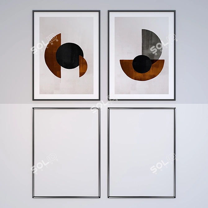 Scandi Chic Bundle: Set of 4 Scandinavian Style Posters & 3D Model 3D model image 2