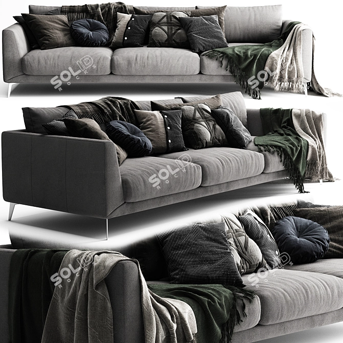 Scandi Set 3-Seater BoConcept Fargo 3D model image 1